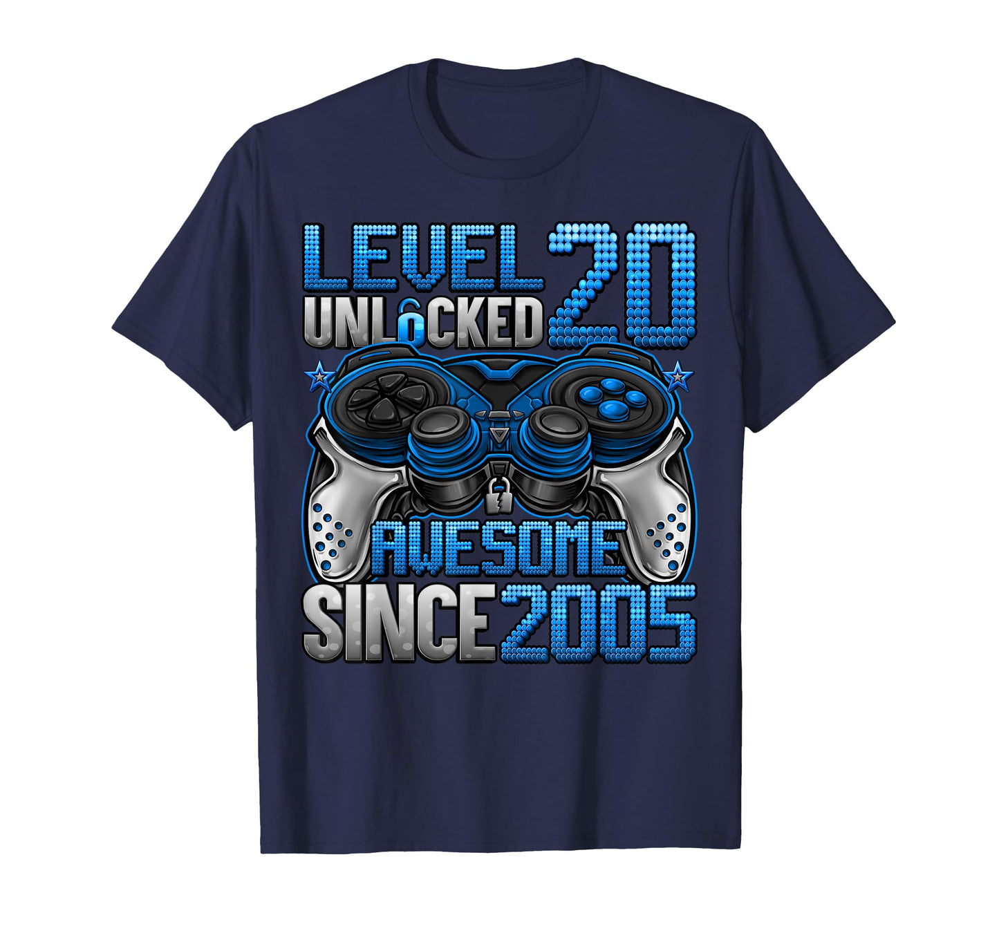 Level 20 Unlocked 20 Year Old Gifts Boys 20th Birthday Boy T-Shirt