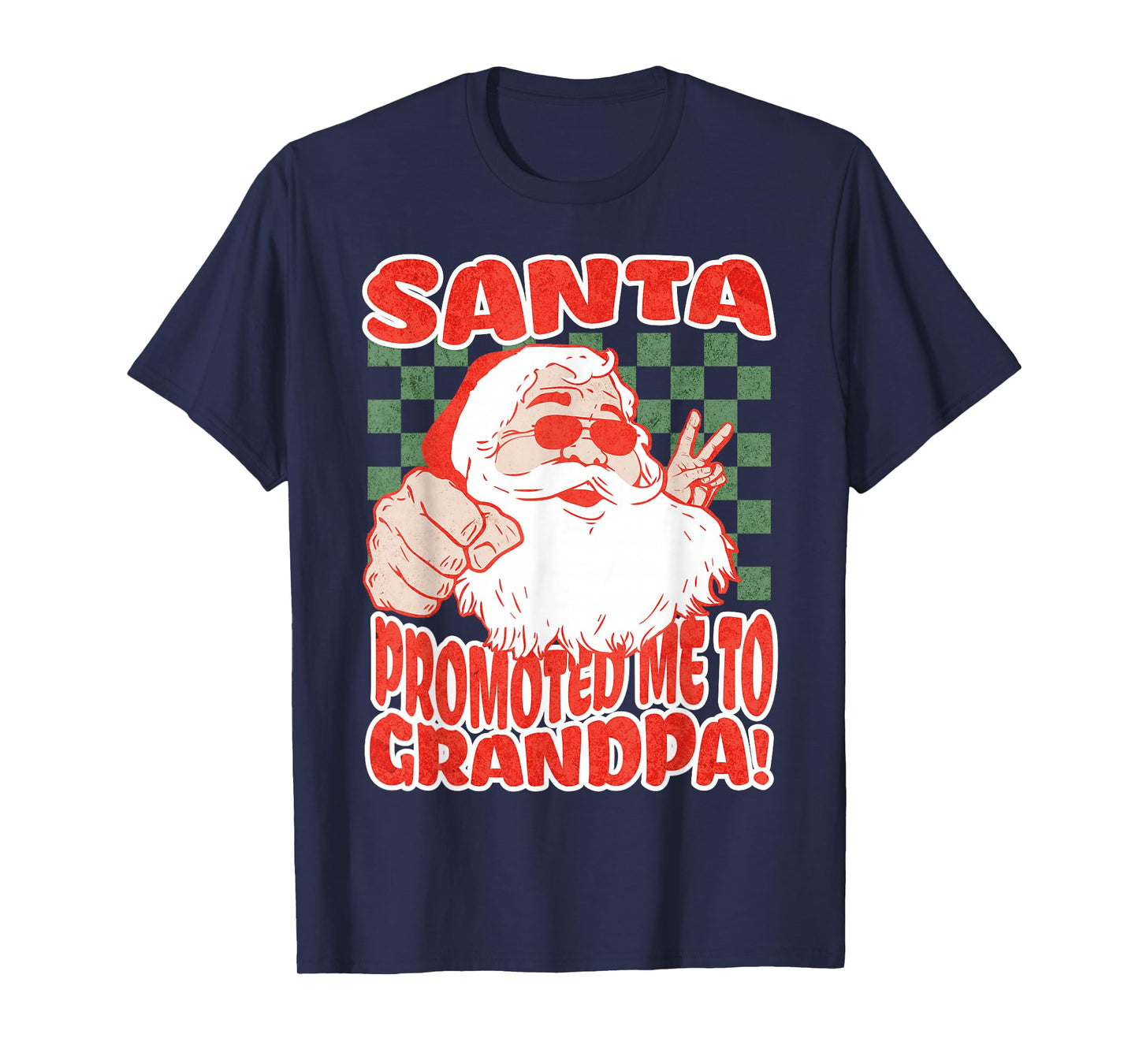 Santa Promoted Me to Grandpa Christmas Baby Announcement T-Shirt