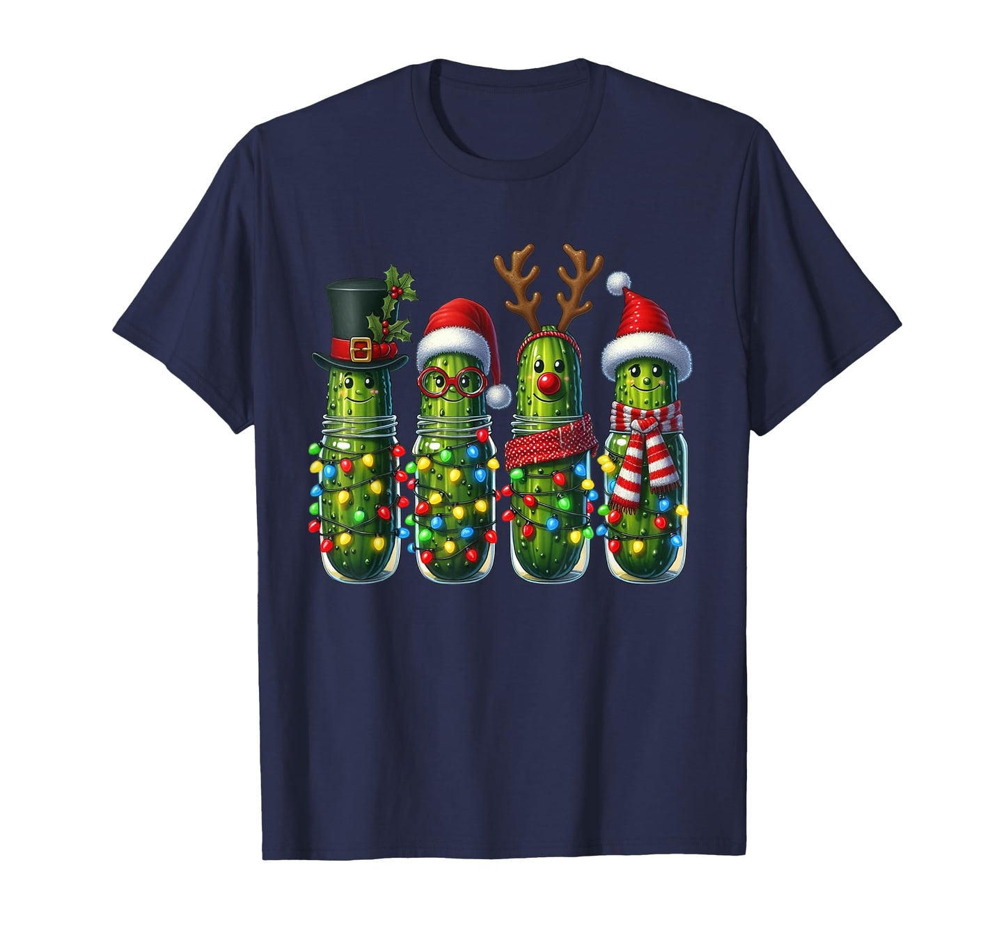 Funny Christmas Pickle Cactus Family Matching Holiday Outfit T-Shirt