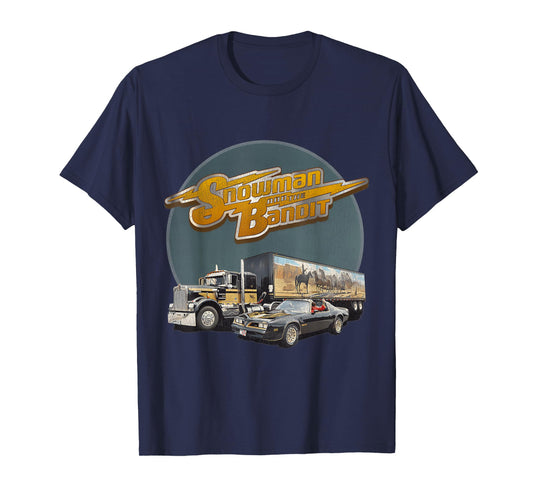 Huiibao Unisex Adult Retro Trucking Snowman And The Bandit T-Shirt - Black, Small