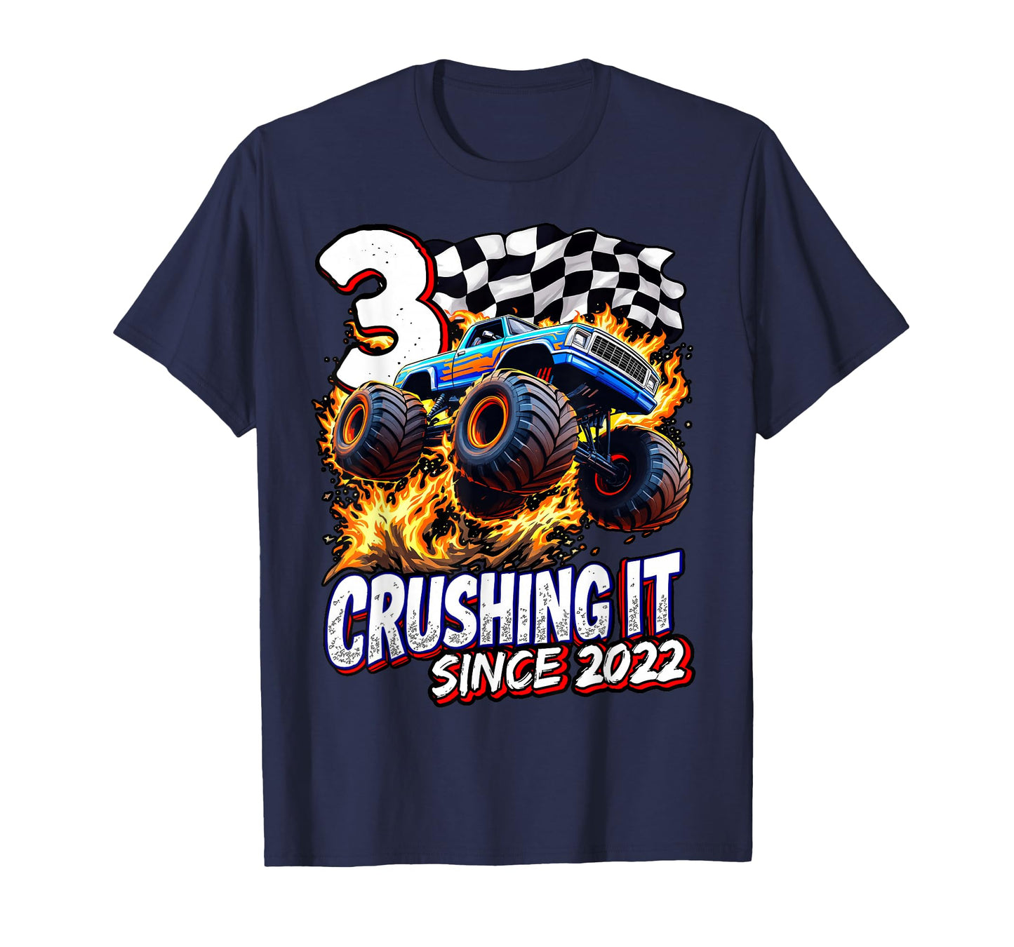 Birthday Monster Truck 3 year Old Boys 3rd Party Born 2022 T-Shirt