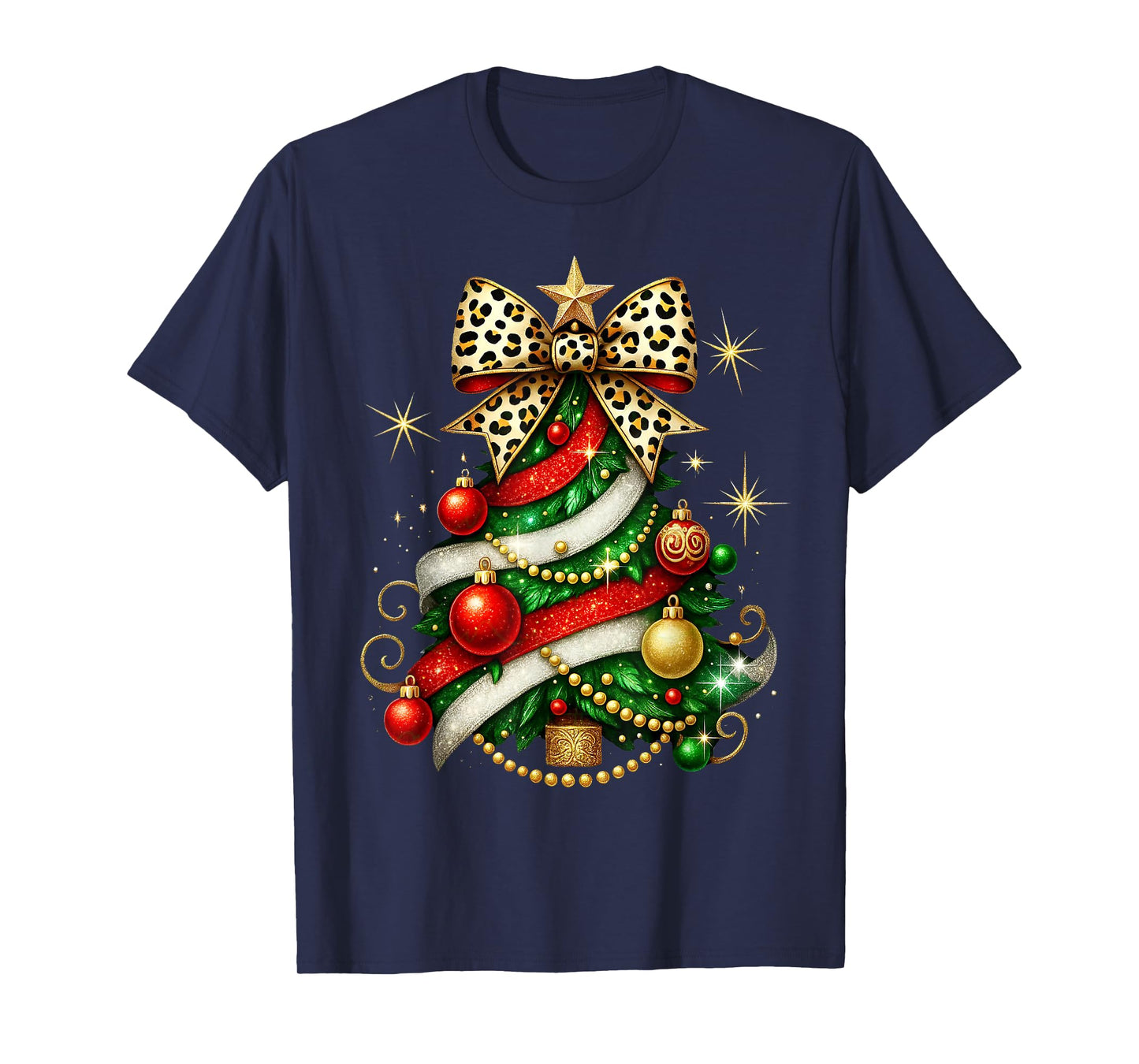 Merry Christmas Coquette Bow Xmas Tree Ornament Funny Family T-Shirt