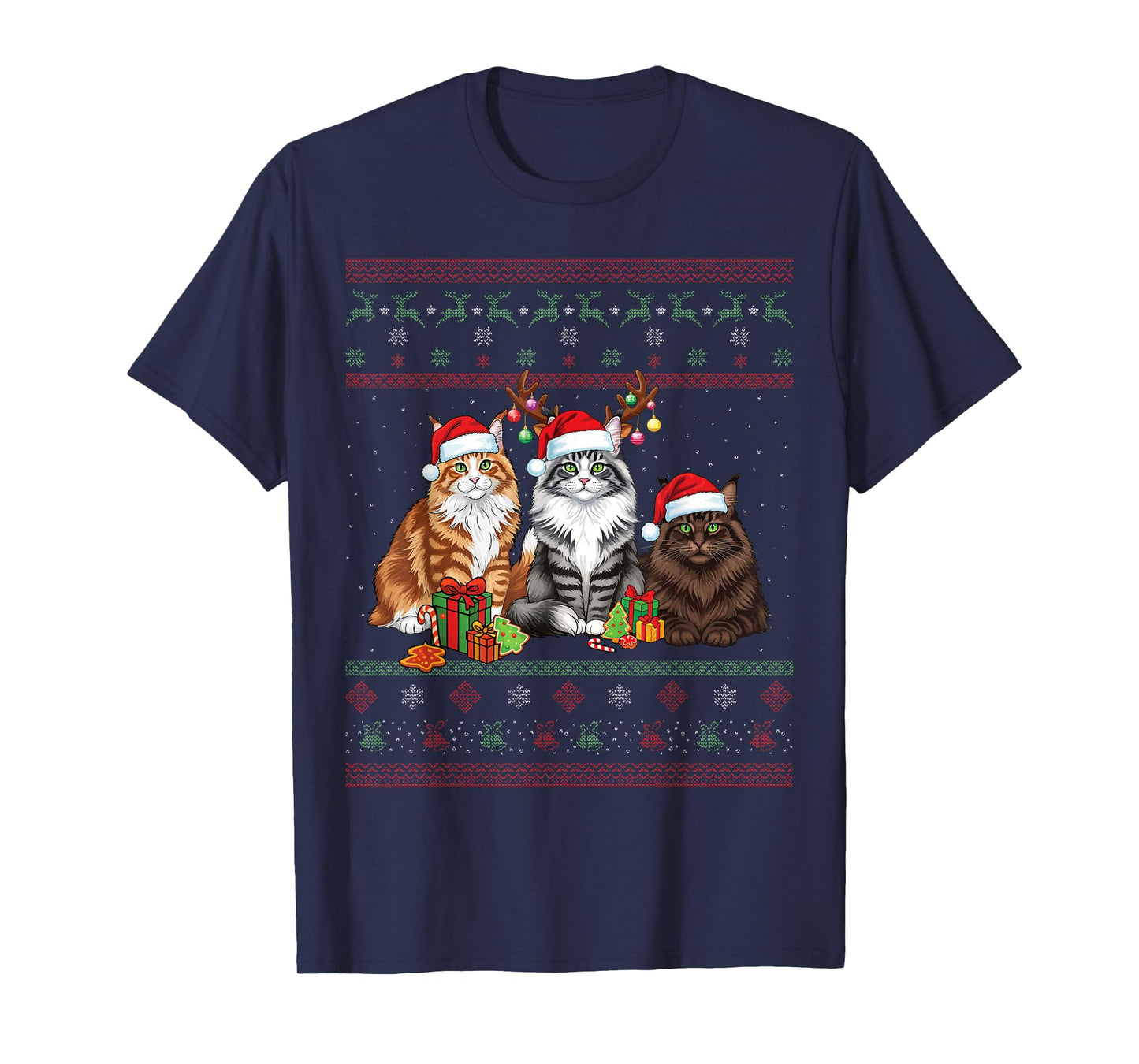 Love Persian Cats Happy Christmas Funny Ugly Christmas T-Shirt