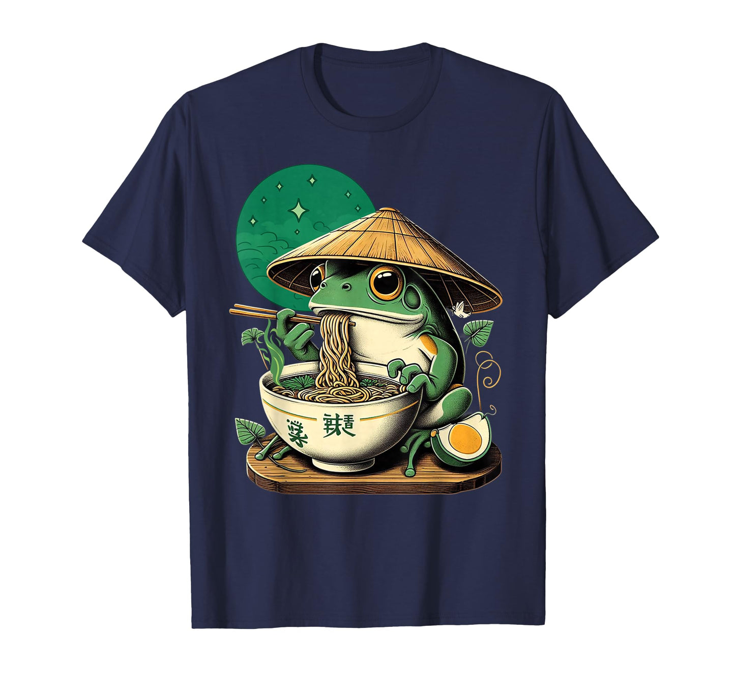 Kawaii Frog Eating Ramen Noodles Funny Anime Boys Girls Teen T-Shirt