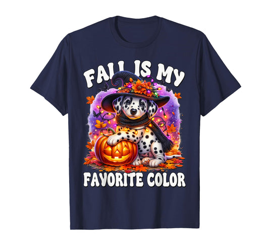 Fall is My Favorite Color for Dog Mom Dalmatian Halloween T-Shirt