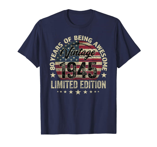 80 Years Old Born 1945 Vintage 80th birthday T-Shirt