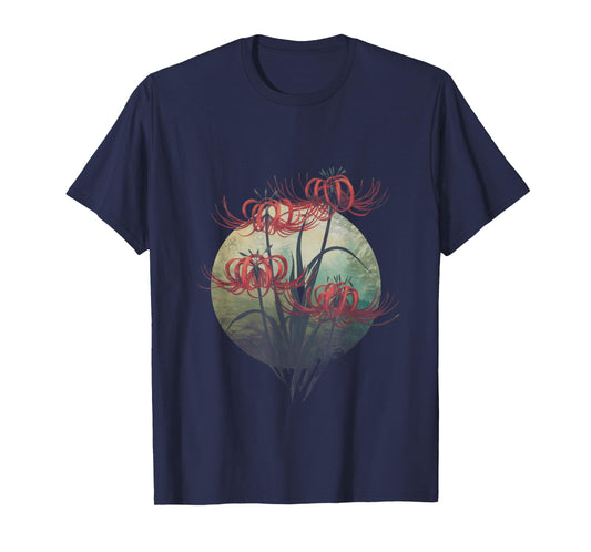 Japanese Spider Lilies design Red flowers T-Shirt