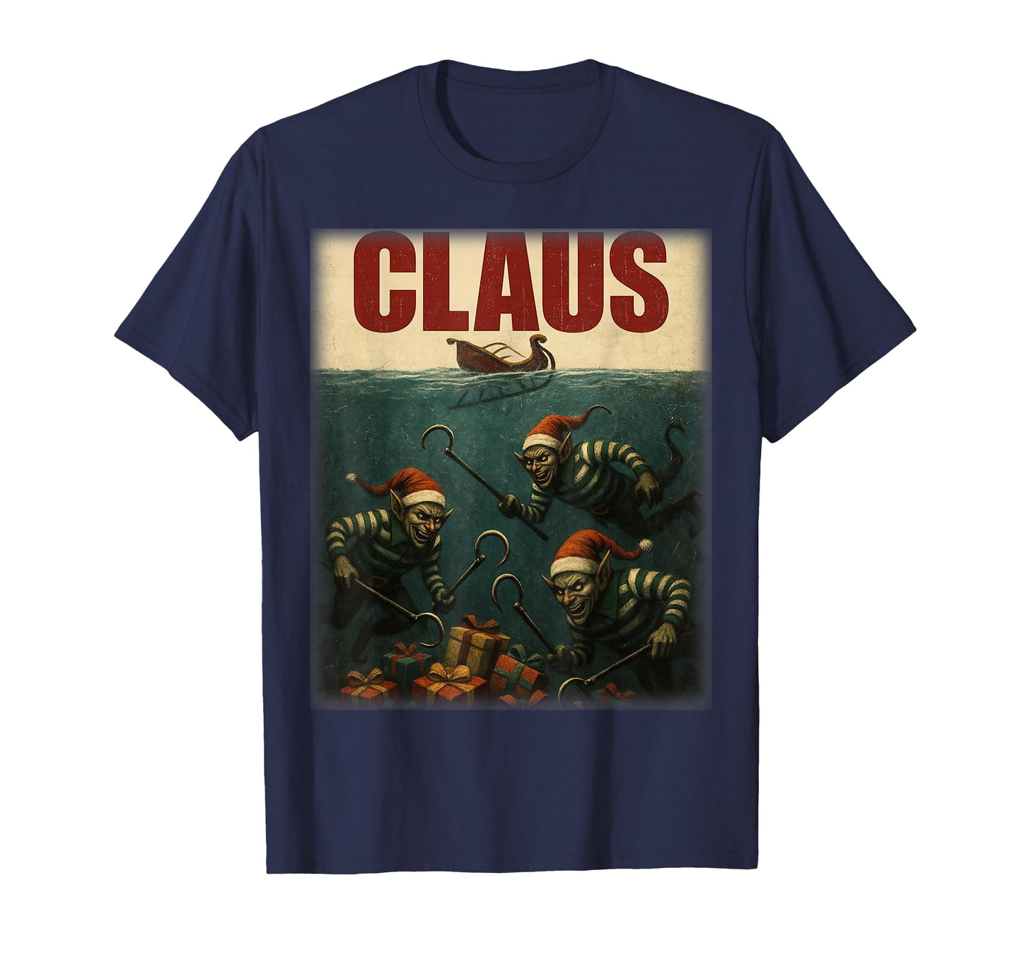 Creepy Claus Horror Christmas Dark Elf Top T-Shirt