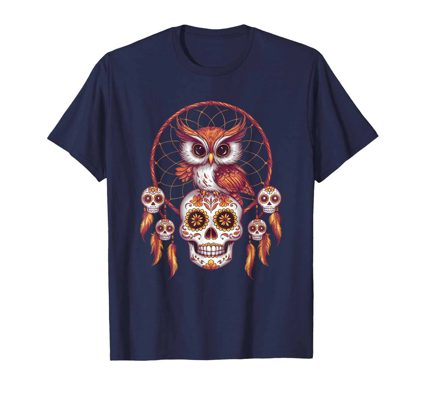 Sugar Skull Owl Day of Dead Halloween Dia De Muertos T-Shirt