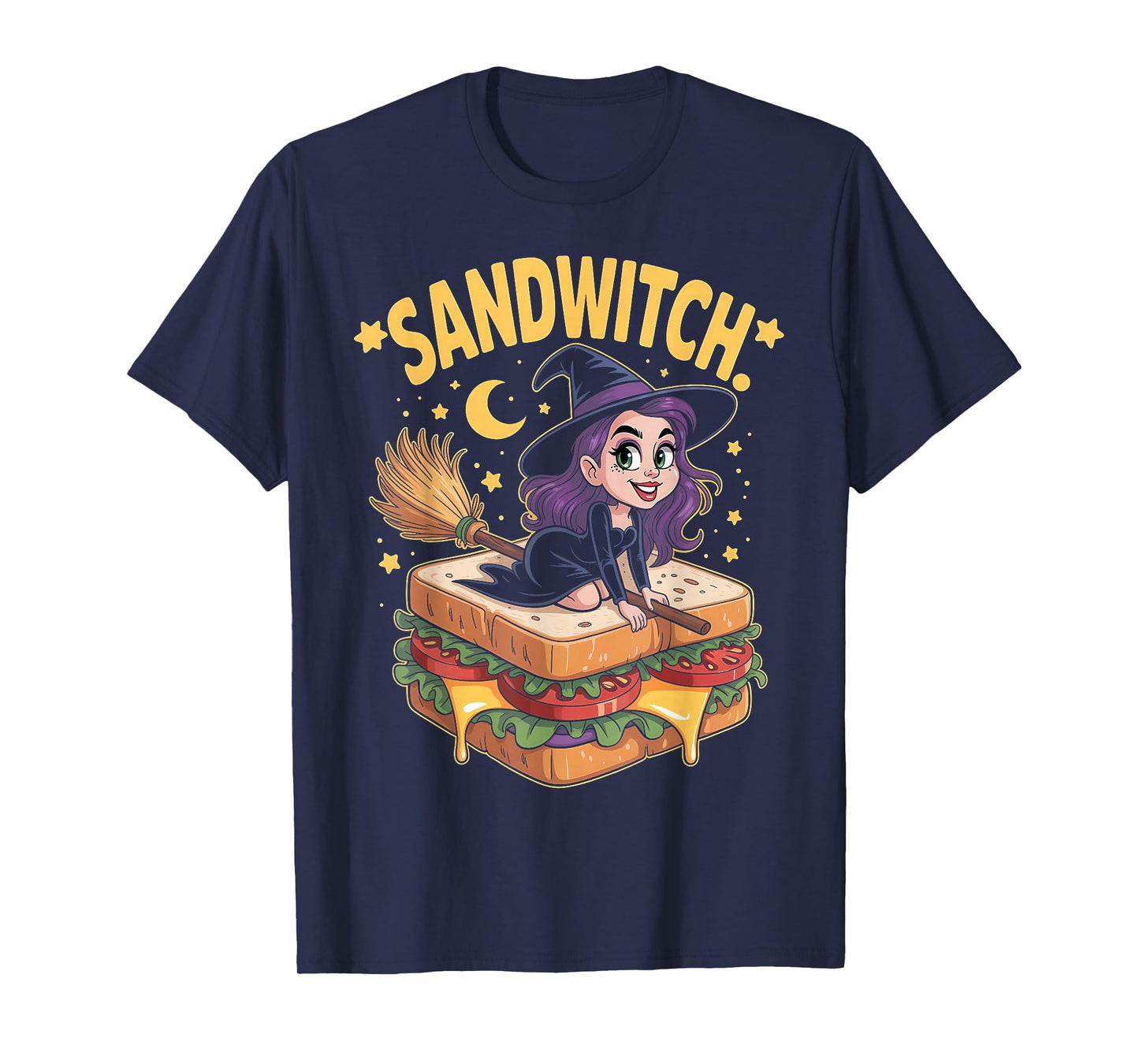 Sandwitch Funny Witch Halloween Food Pun T-Shirt