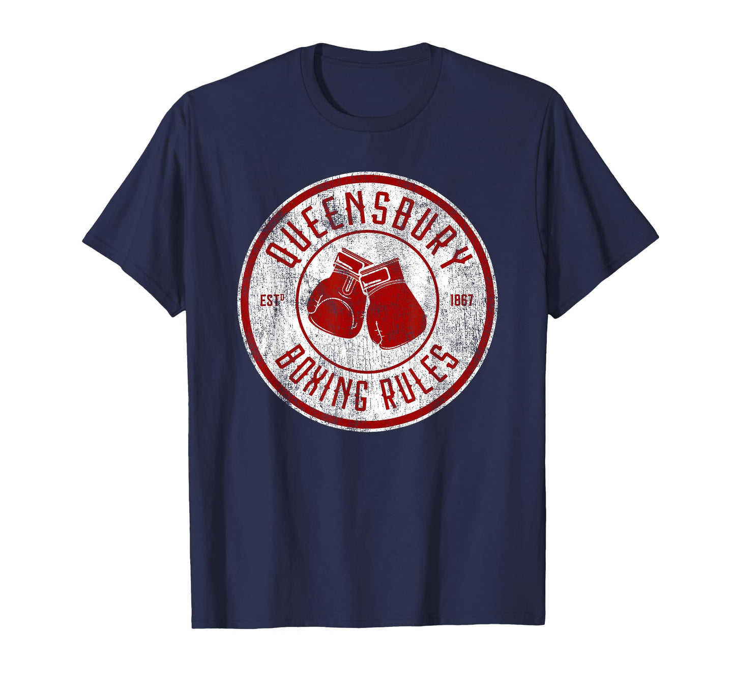 Distressed Queensbury Boxing Rules - Vintage Boxing T-Shirt
