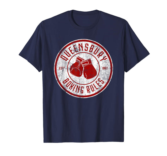 Distressed Queensbury Boxing Rules - Vintage Boxing T-Shirt