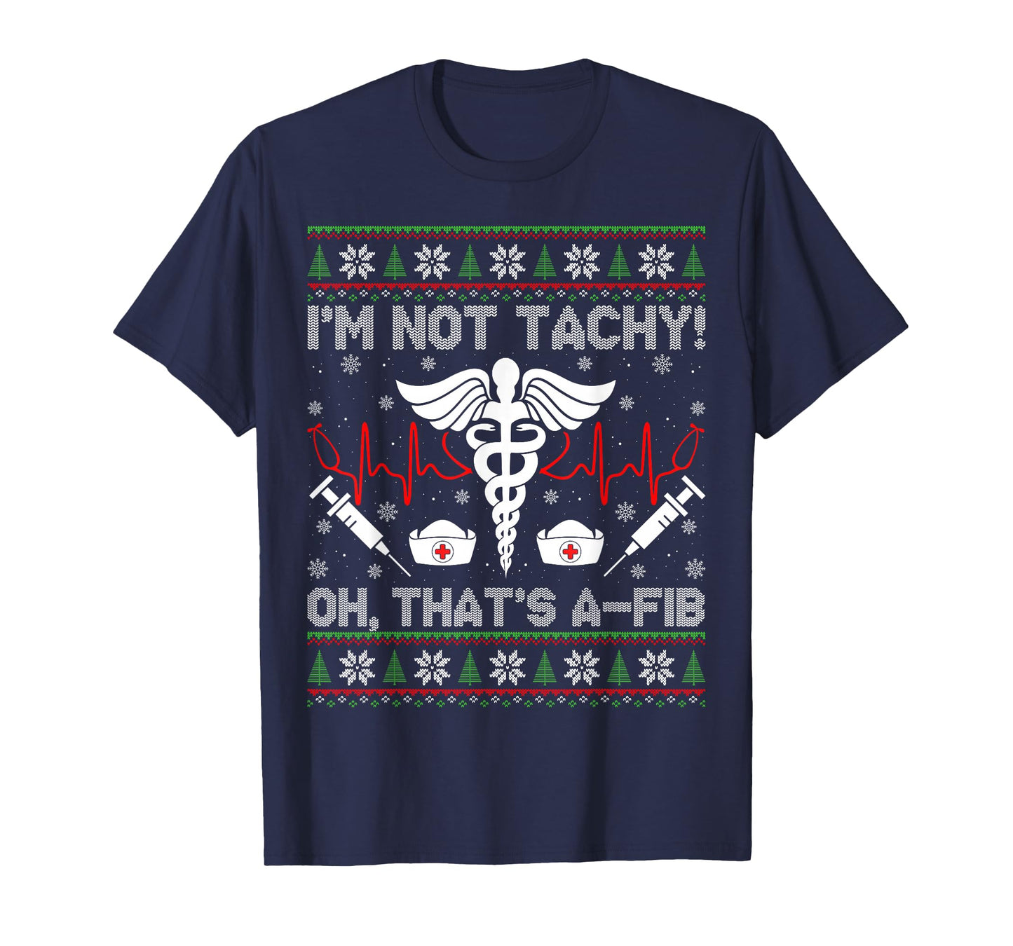 Nurse Christmas Pajamas Ugly Xmas Sweater Nurselife Nursing T-Shirt