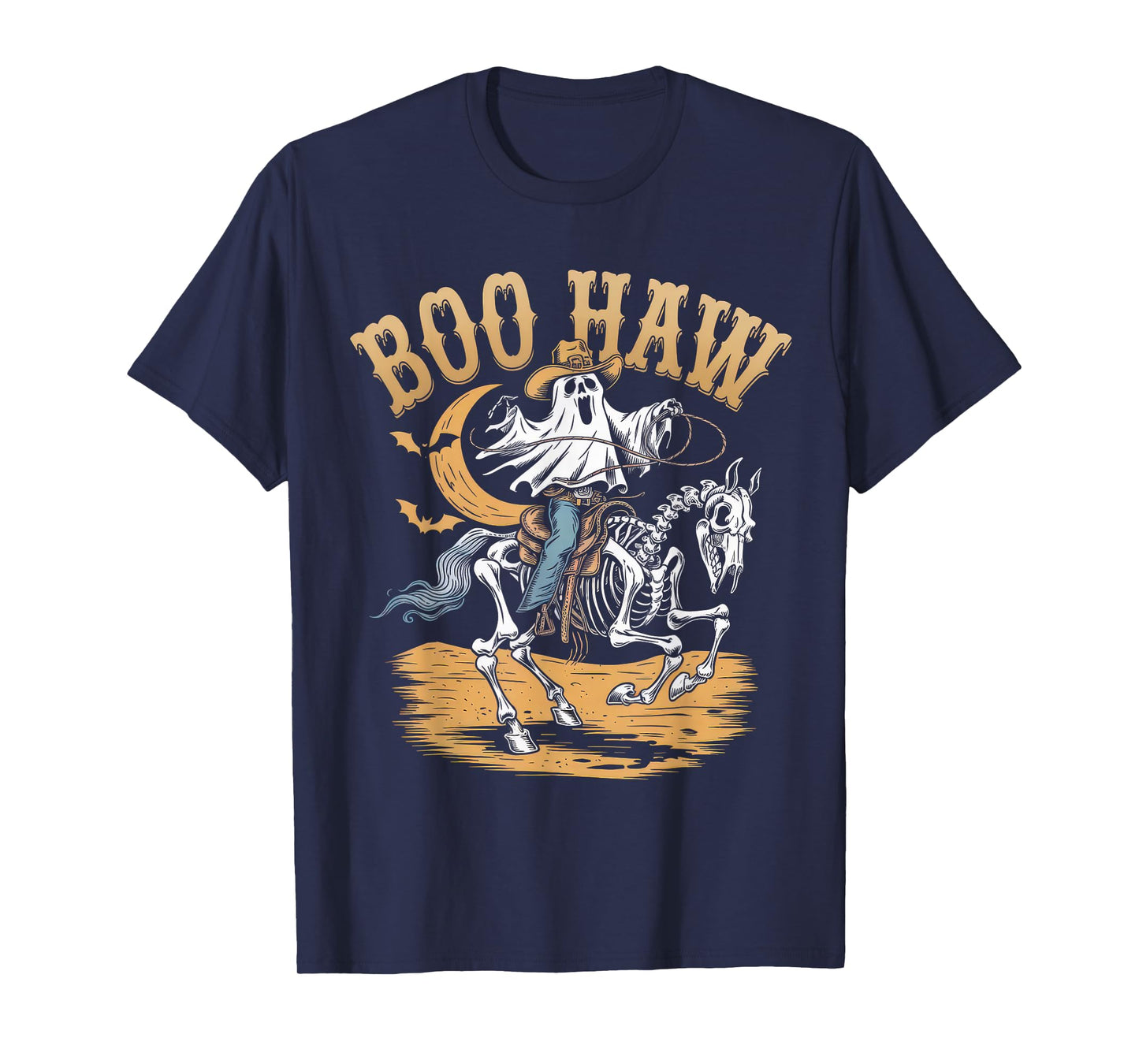 Halloween Costume Boo Haw Witch Skeleton Scary Rodeo Western T-Shirt