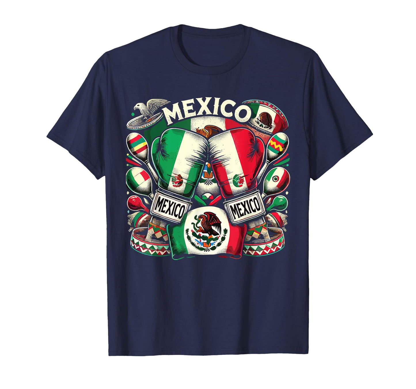 Mexican Boxing Pride Gloves Sports Design T-Shirt