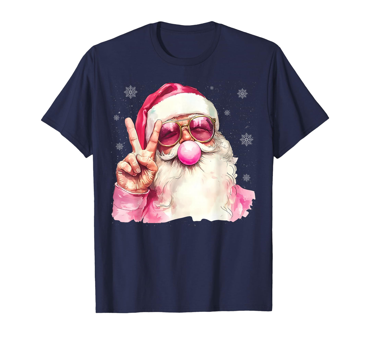 Vintage Santa Christmas Blowing Bubble Gum Xmas Holiday T-Shirt