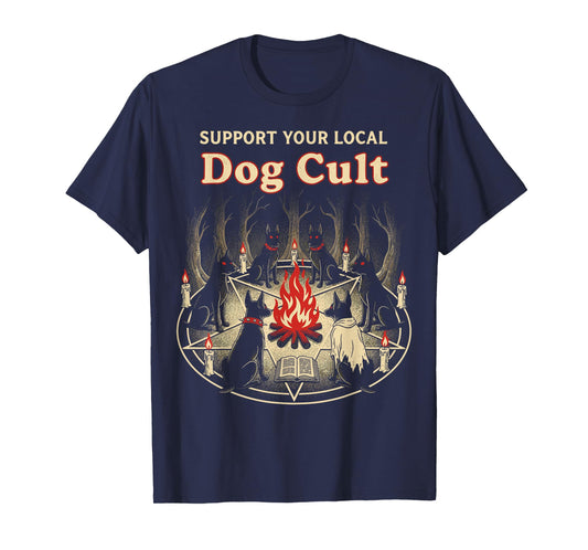 Dog Cult Funny Halloween Witches Occult Graphic T-Shirt