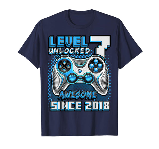 7th Birthday Boy Level 7 Gamer 7 Year Video Game Party T-Shirt