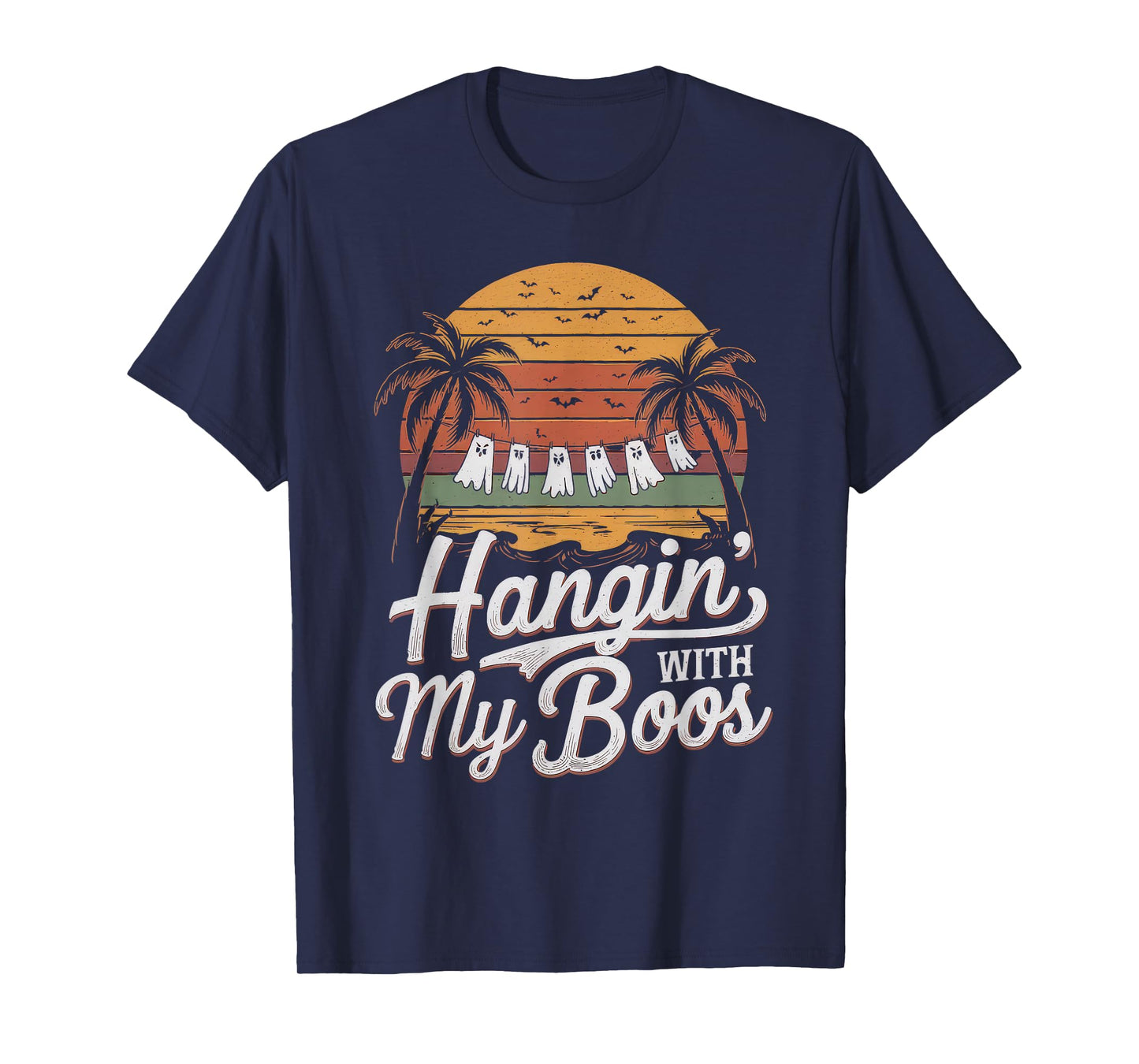 Hangin' with My Boos Tshirt Halloween Ghost Scary Witch Men T-Shirt