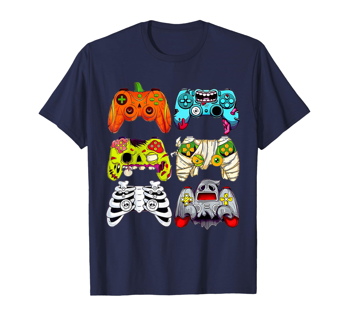 Halloween Skeleton Zombie Game Controllers Mummy Ghost Gamer T-Shirt