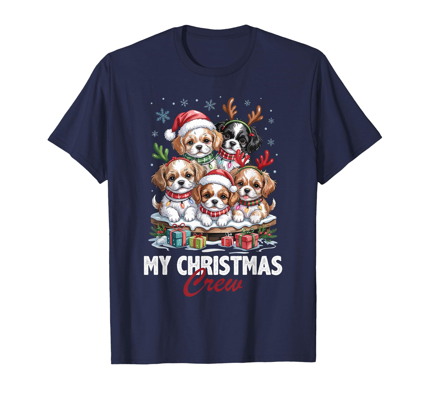 Cavachon Christmas Crew Funny Dog Lovers Holiday Pajama T-Shirt
