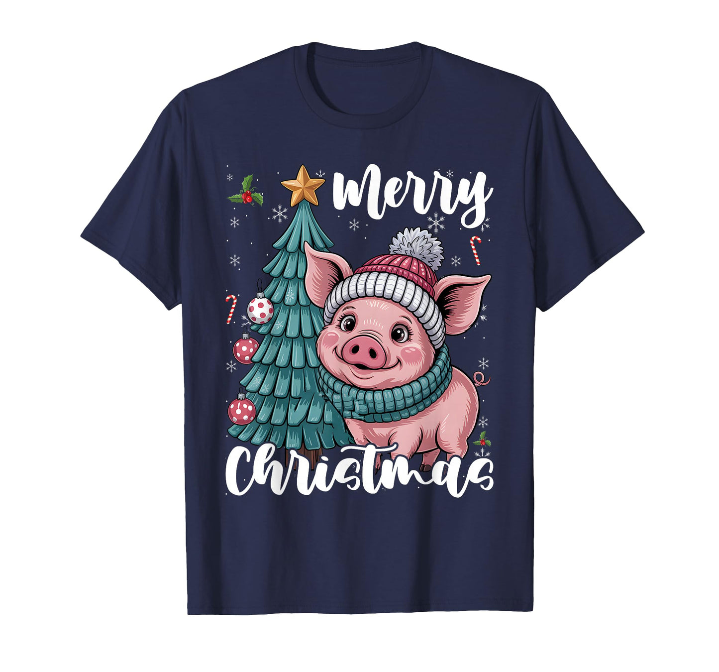 Santa Pig Christmas Lights Lover T-Shirt