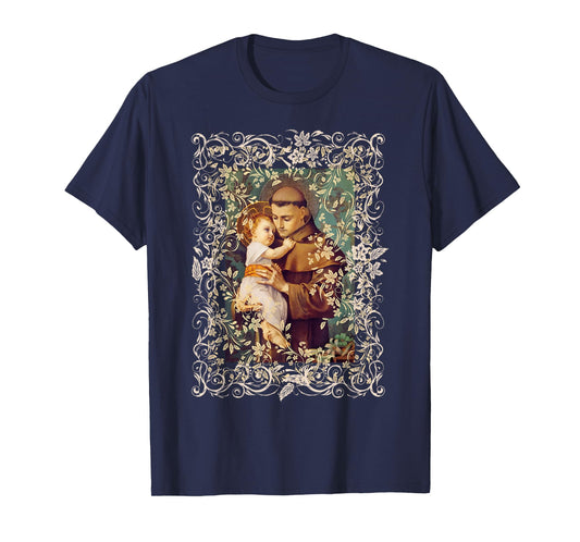 St Anthony of Padua Vintage Catholic Saint Infant Jesus T-Shirt