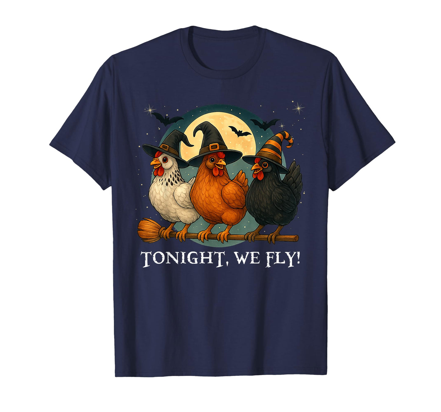 Tonight We Fly Funny Chicken Spooky Season Farm Halloween T-Shirt