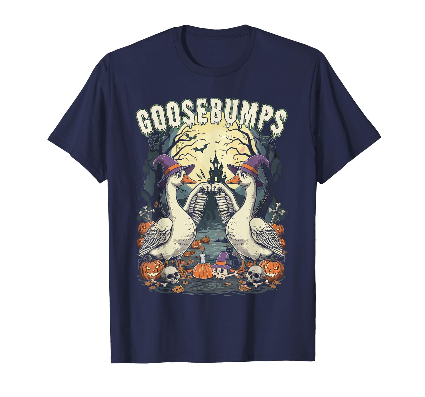 Cute Spooky Goose Shirt, Funny Halloween Goose Bumps T-Shirt