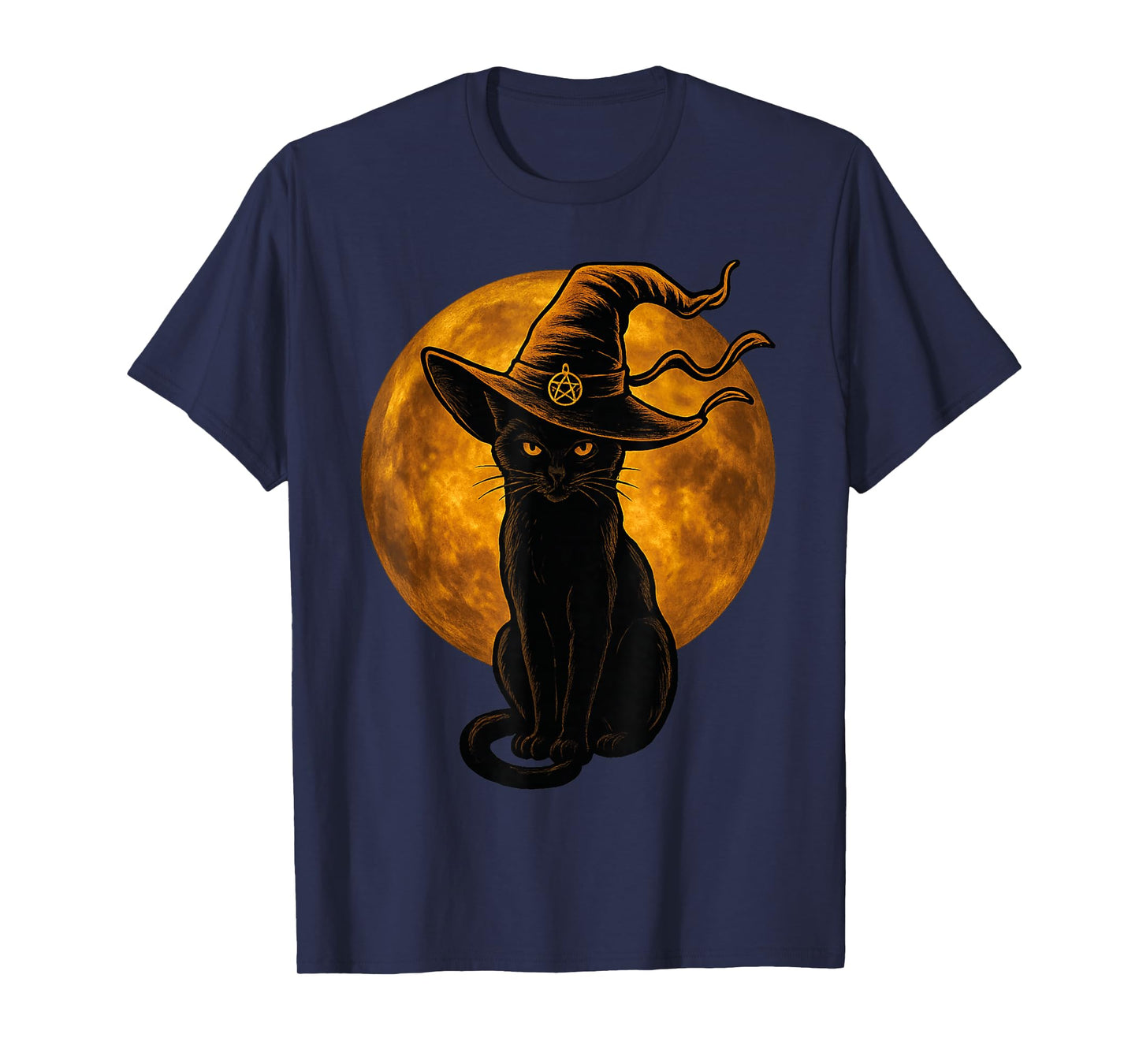 Black Cat Witch Scary Halloween Boo Ghosts T-Shirt