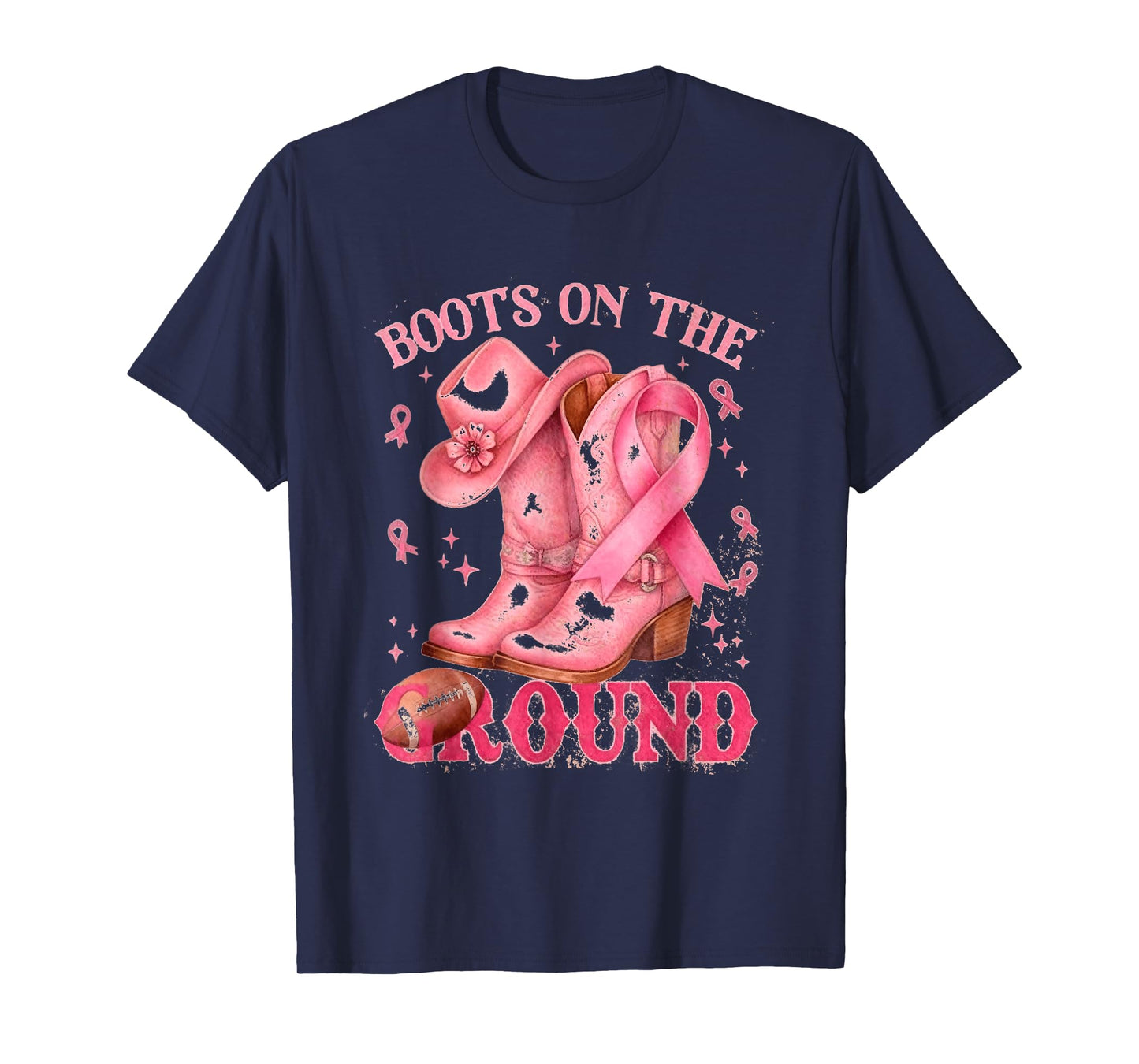 Boots on The Ground Breast Cancer Awareness, Western Style T-Shirt