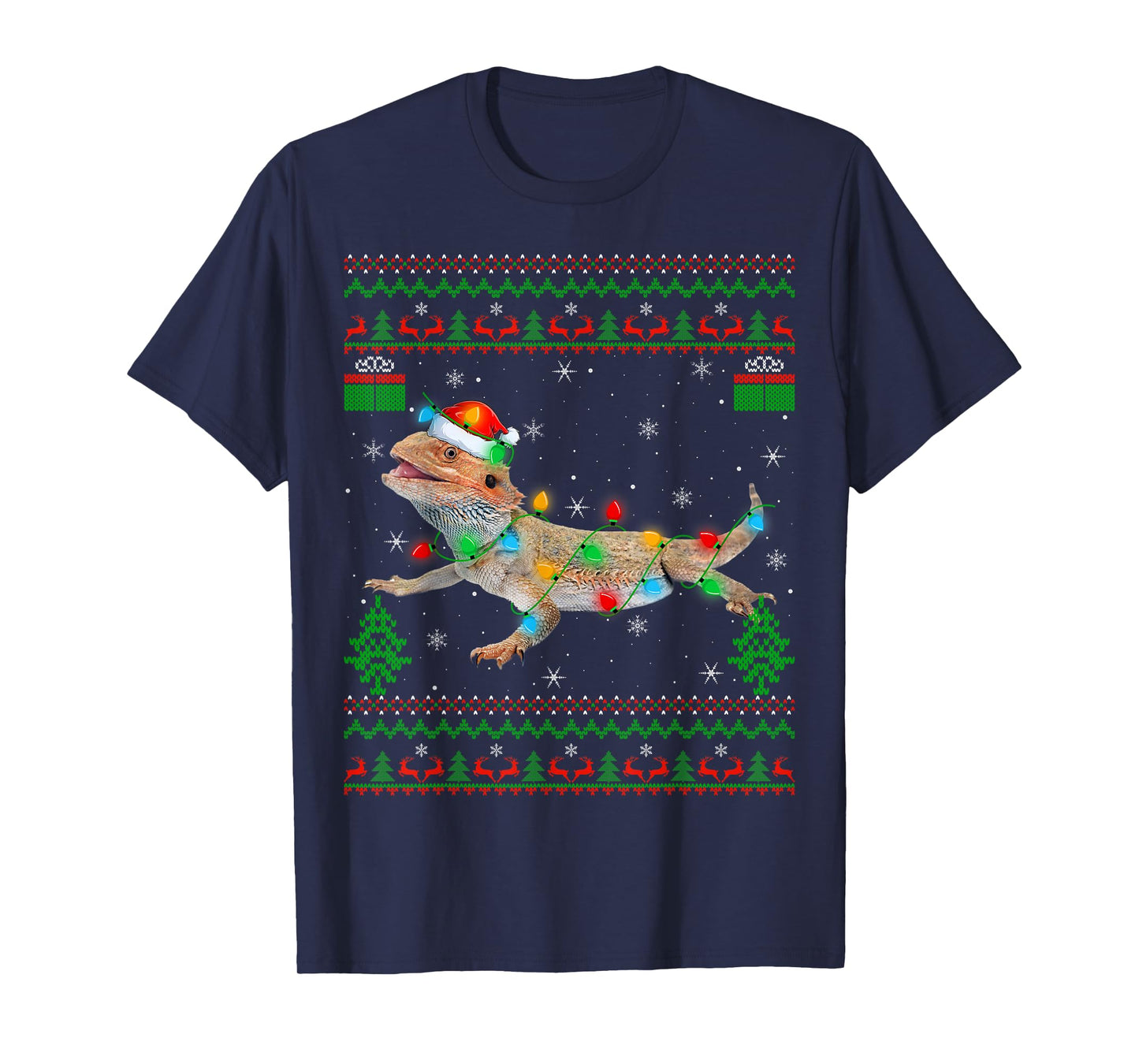 Bearded Dragon Ugly Christmas Sweaters Funny Xmas Pajamas T-Shirt