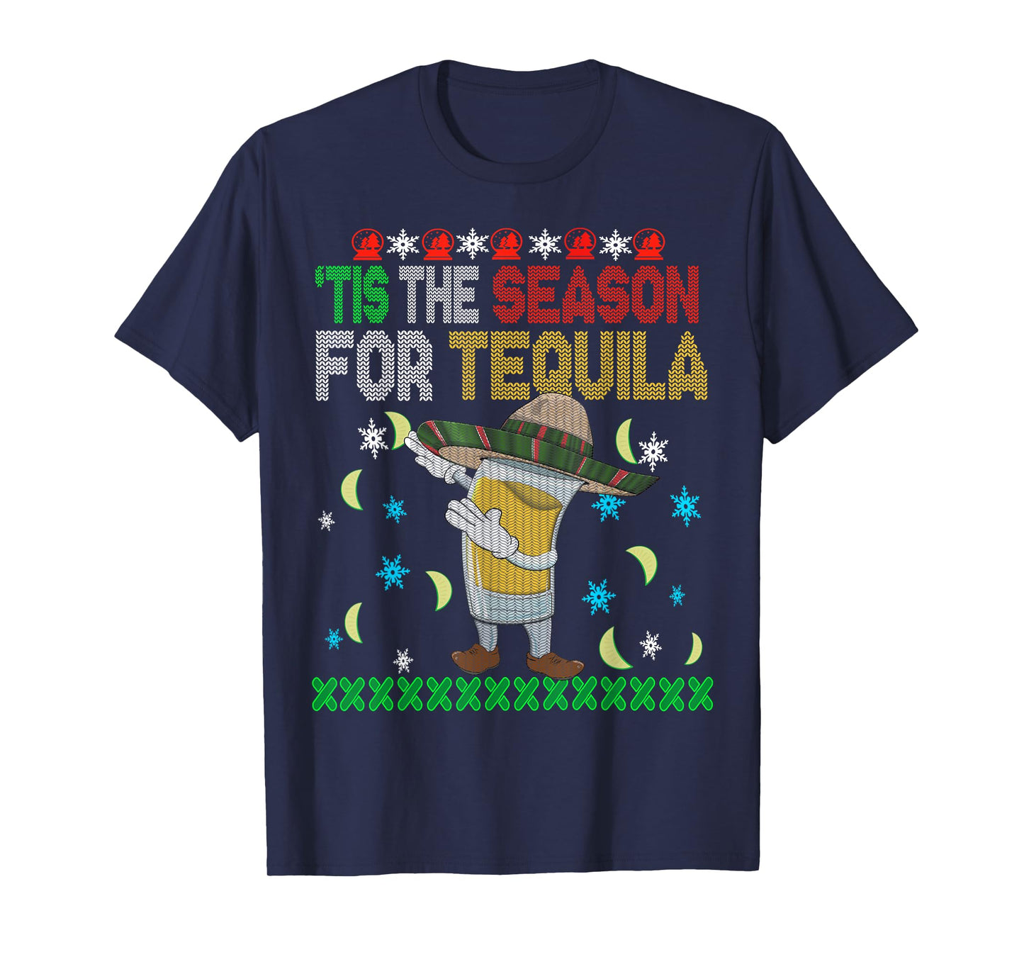 'Tis The Season For Tequila Dabbing Ugly Christmas Alcohol T-Shirt
