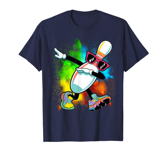 Bowling Pin Dabbing Sunglasses Bowler Player Kids Boys Men T-Shirt