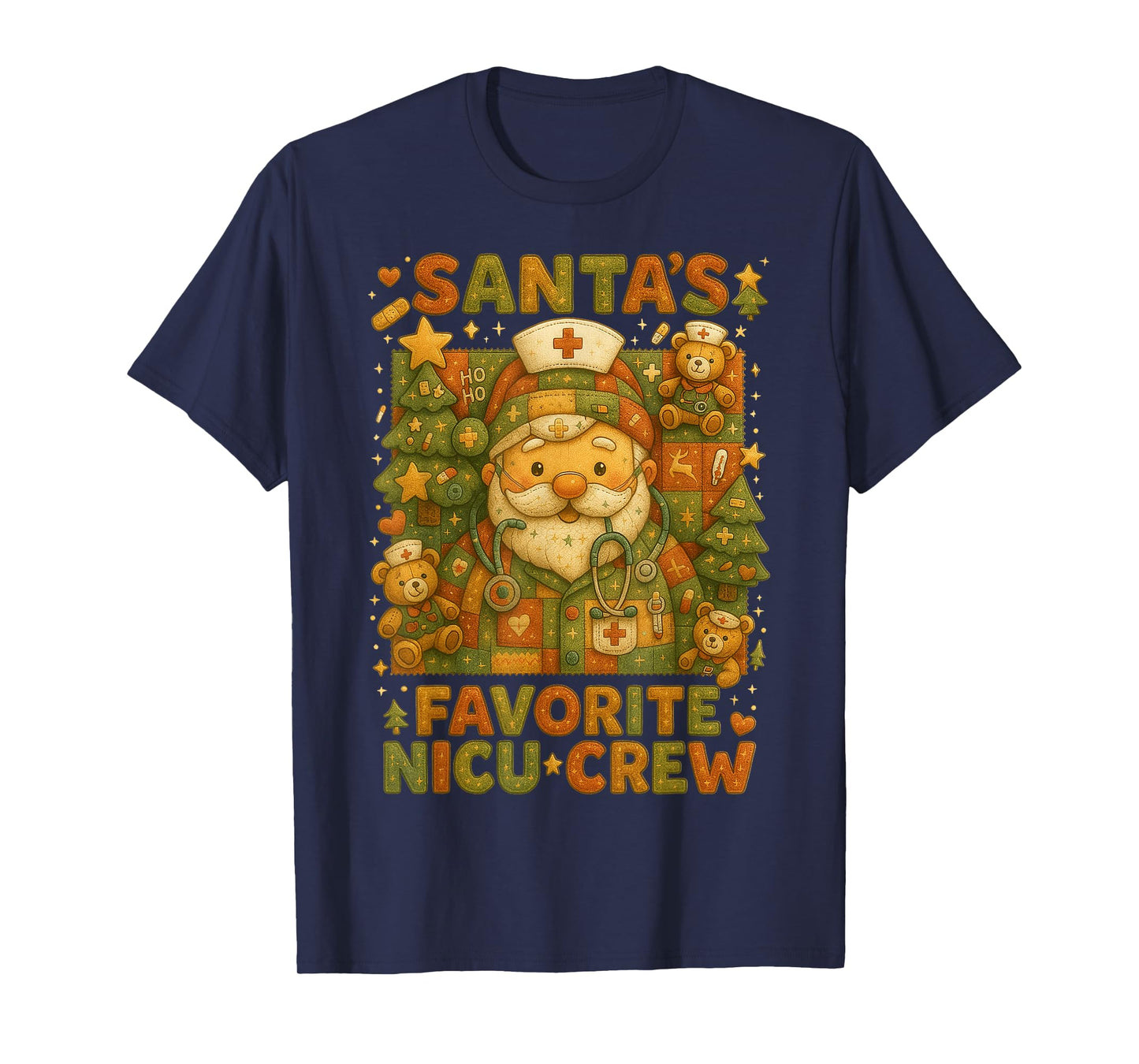 HUGvyn Christmas: NICU Nurses Santa Neonatal ICU Holiday T-Shirt