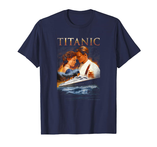 Titanic Iconic Jack & Rose Retro Vintage Big Chest Poster T-Shirt