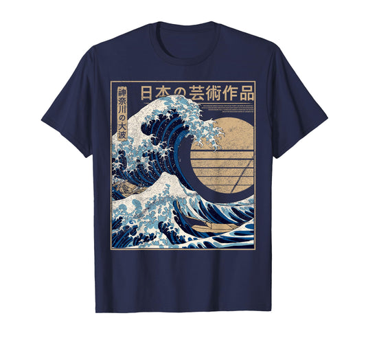 The Great Wave Kanagawa Retro Artwork Japanese Kanagawa Wave T-Shirt