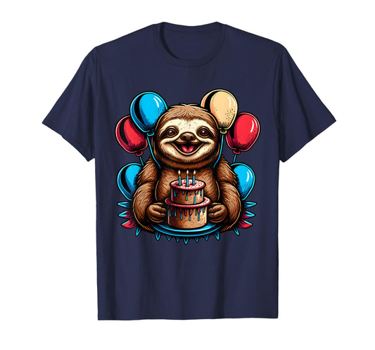 Sloth Birthday Shirt Girl Boy Mom Lazy Sloths Gift T-Shirt