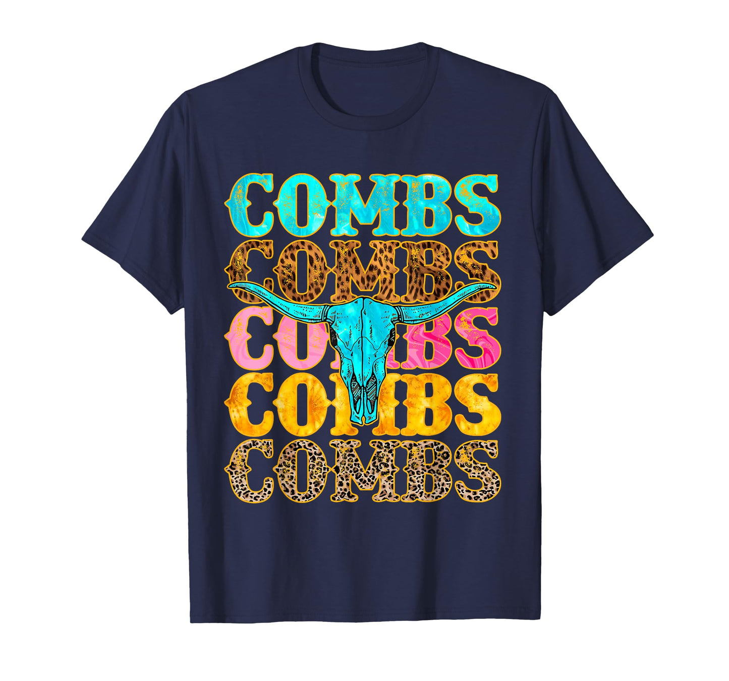 Funny Combs Country Music Western Skull Cowboy 90s T-Shirt