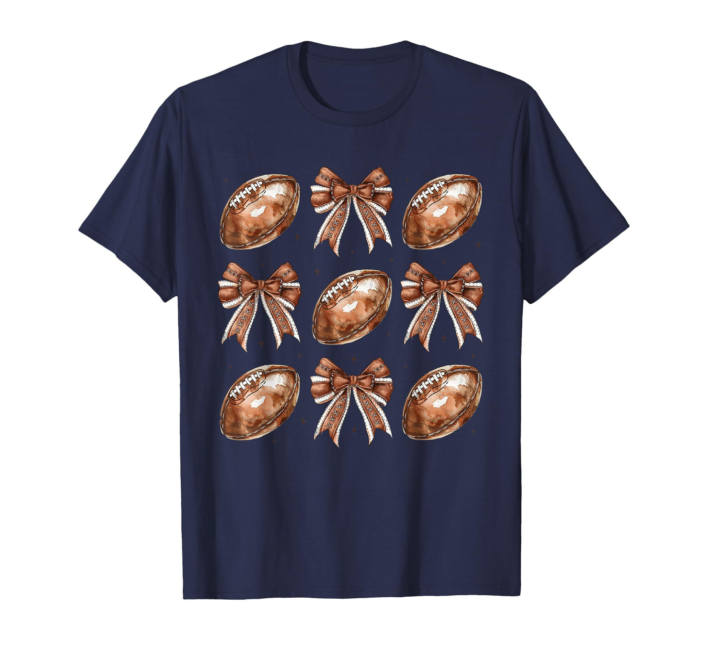 Autumn Coquette Bow Game Day American Football Player Coach T-Shirt