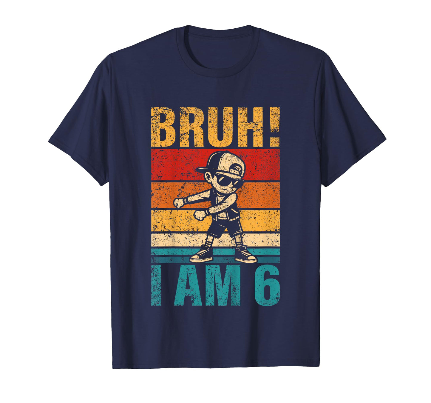 Kids 6 Year Old Birthday Flossing Boy Bruh It's My 6th Birthday T-Shirt