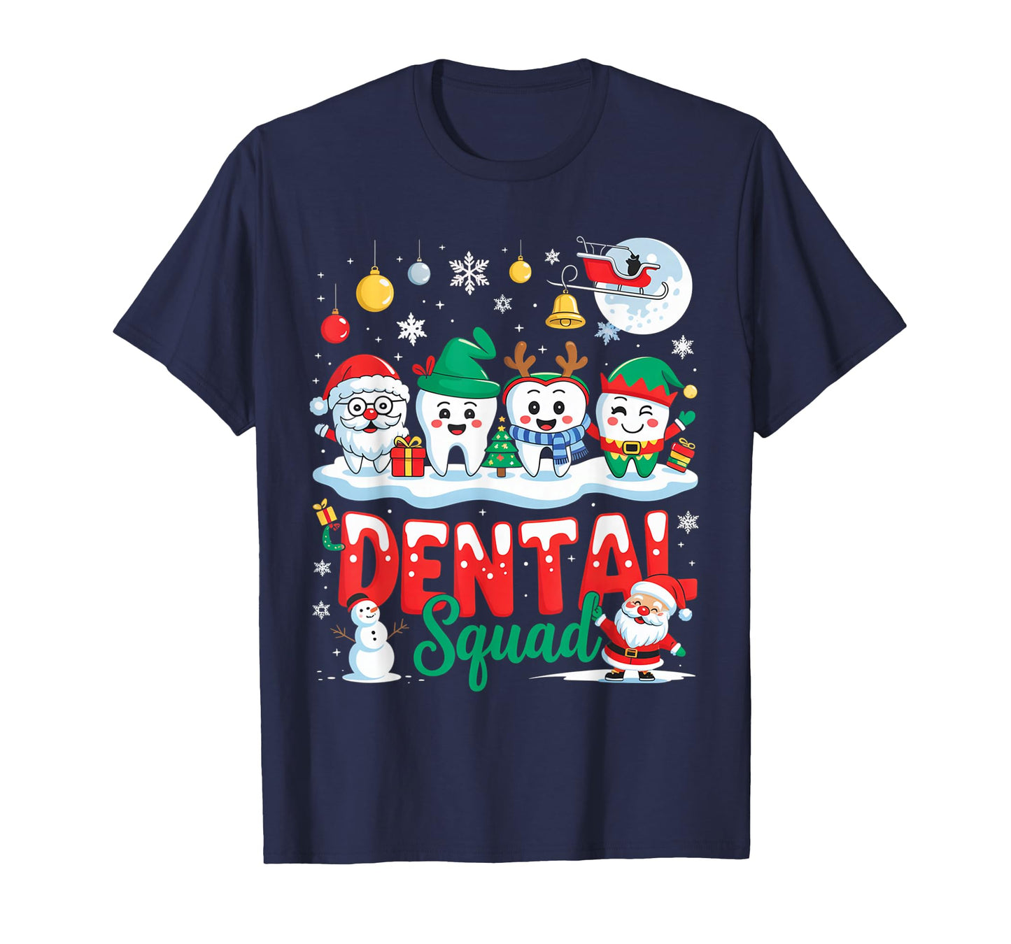 Matching Christmas Dental Squad Dentist Teeth Xmas T-Shirt