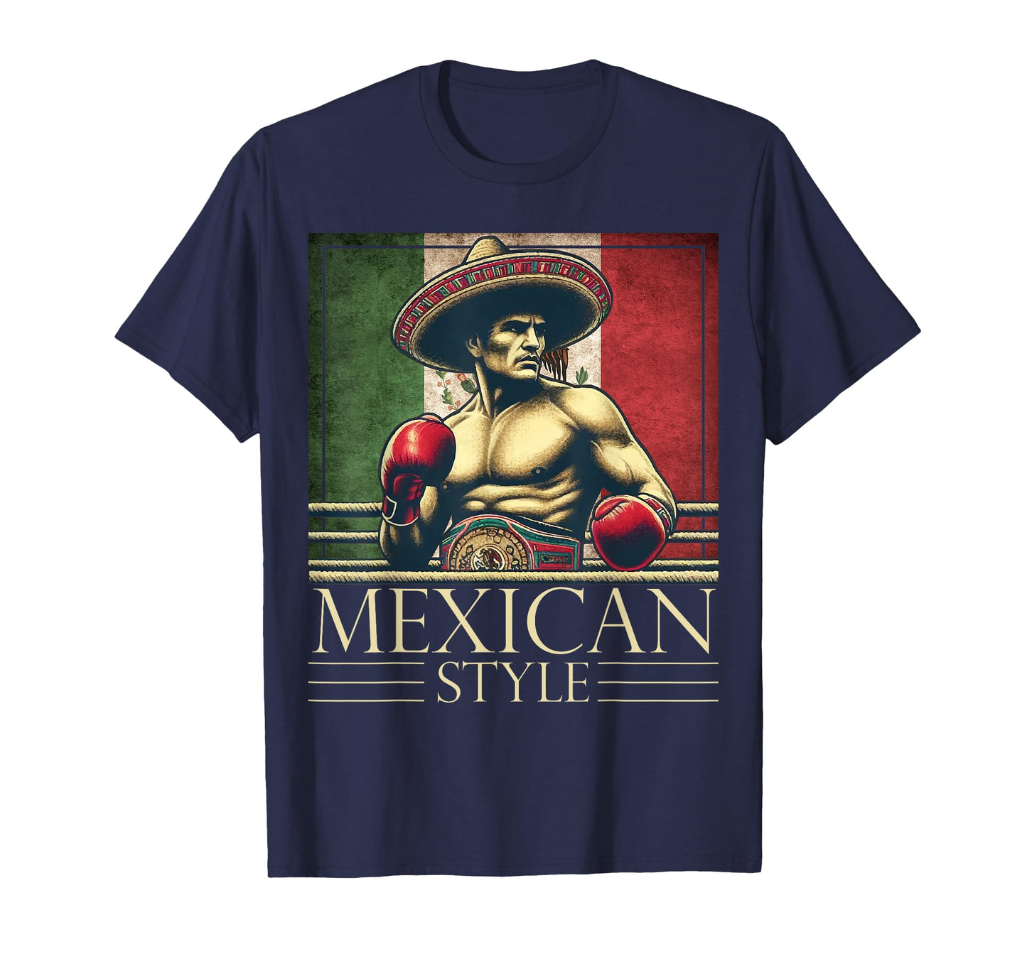 Boxing Mexico Mexican Vintage Style Boxing flag Mexico T-Shirt
