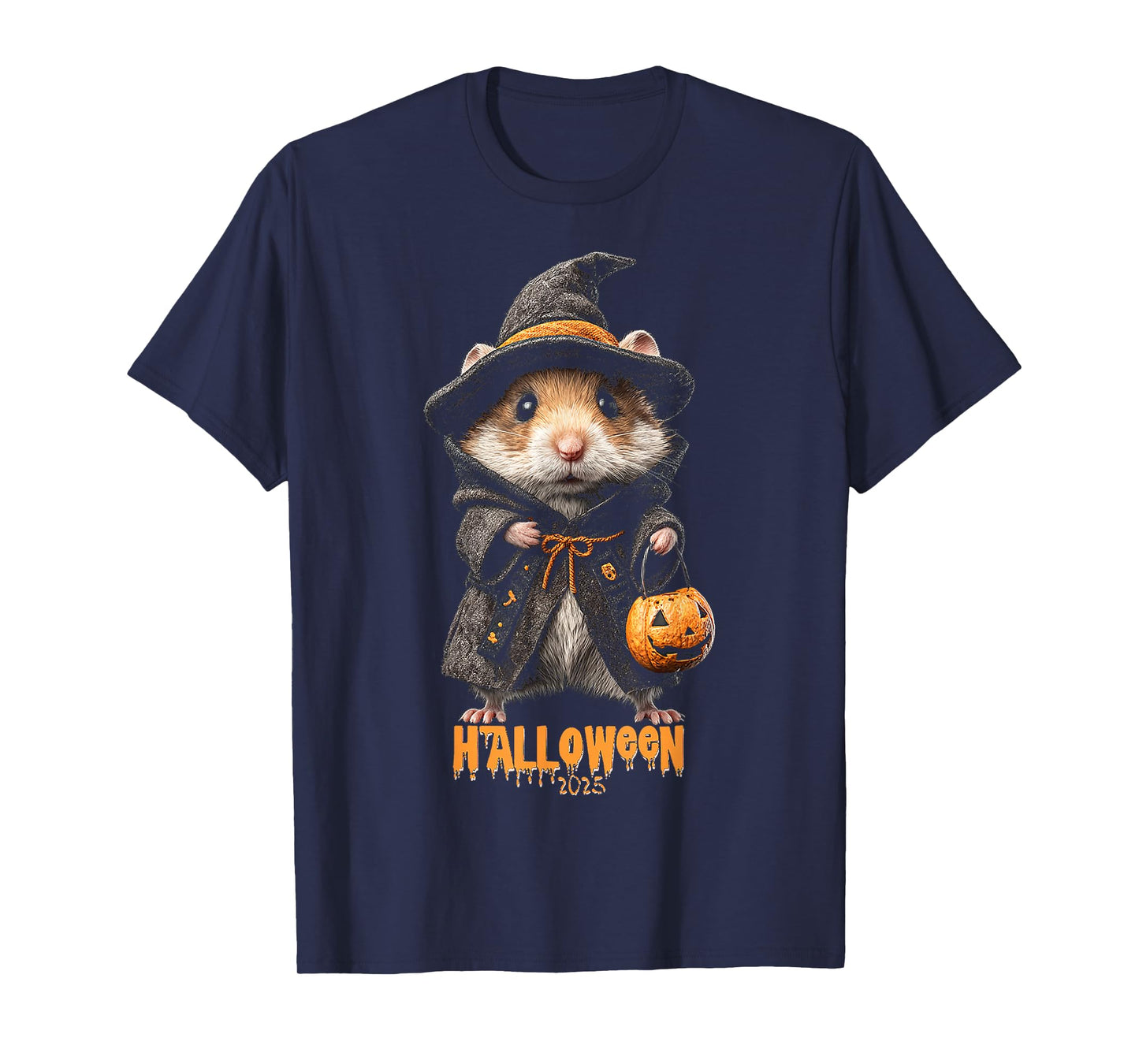 Halloween 2025 Hamster Witch Pumpkin Costume Fun T-Shirt