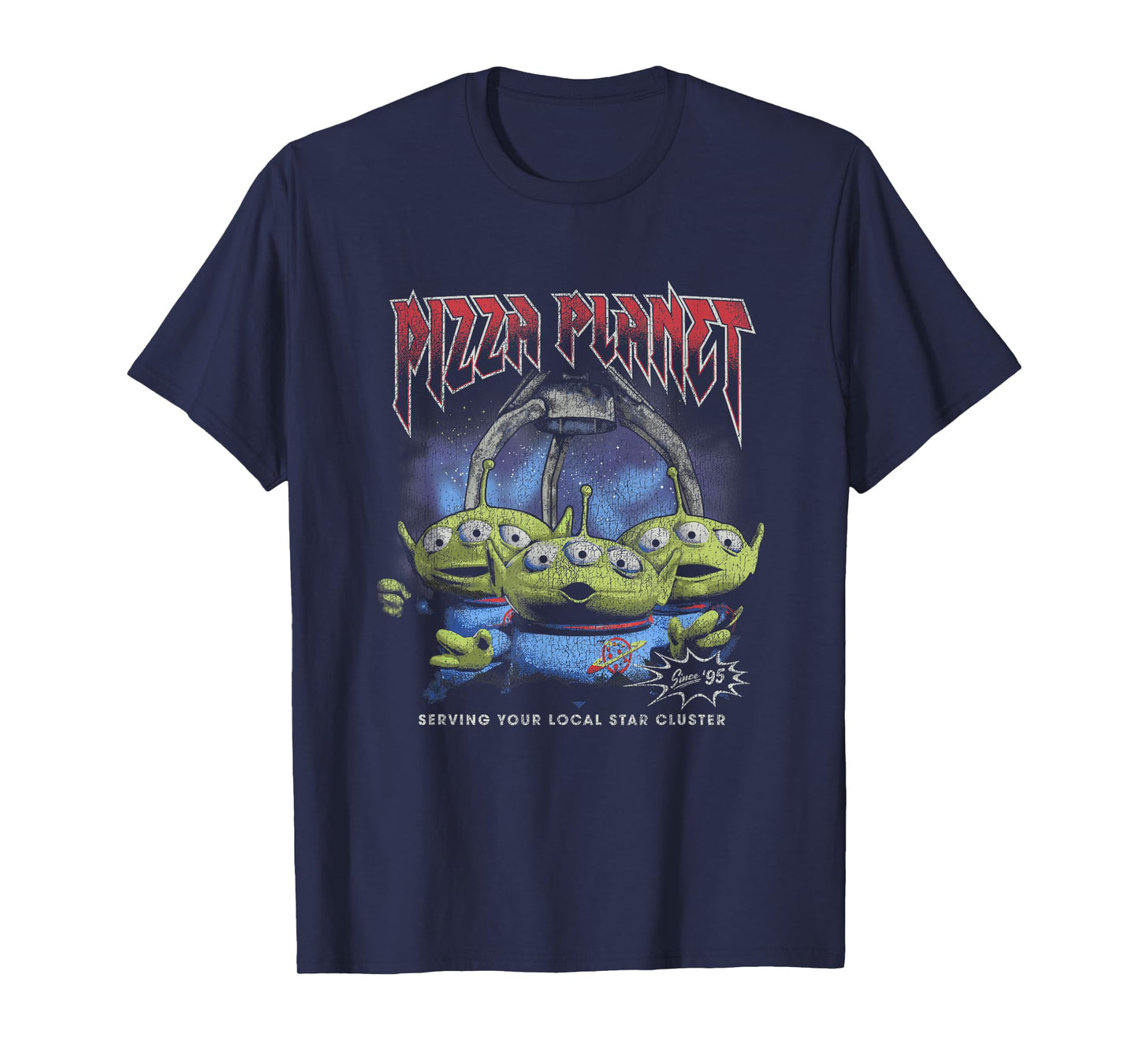 Disney Pixar Toy Story Pizza Planet Rock & Roll Aliens Retro T-Shirt