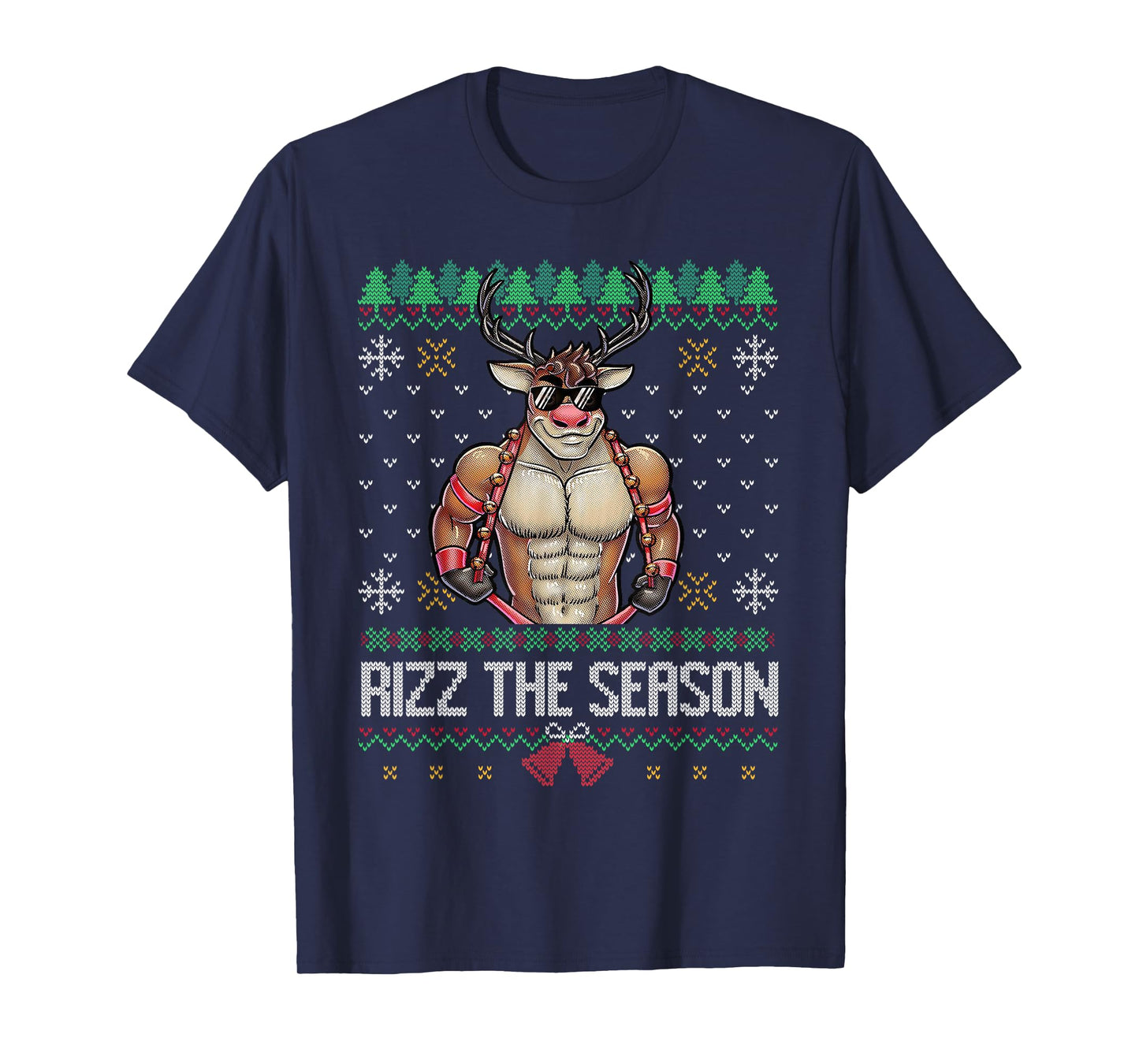 Rizz The Season Reindeer Cool Holiday Ugly Gen Z Slang T-Shirt