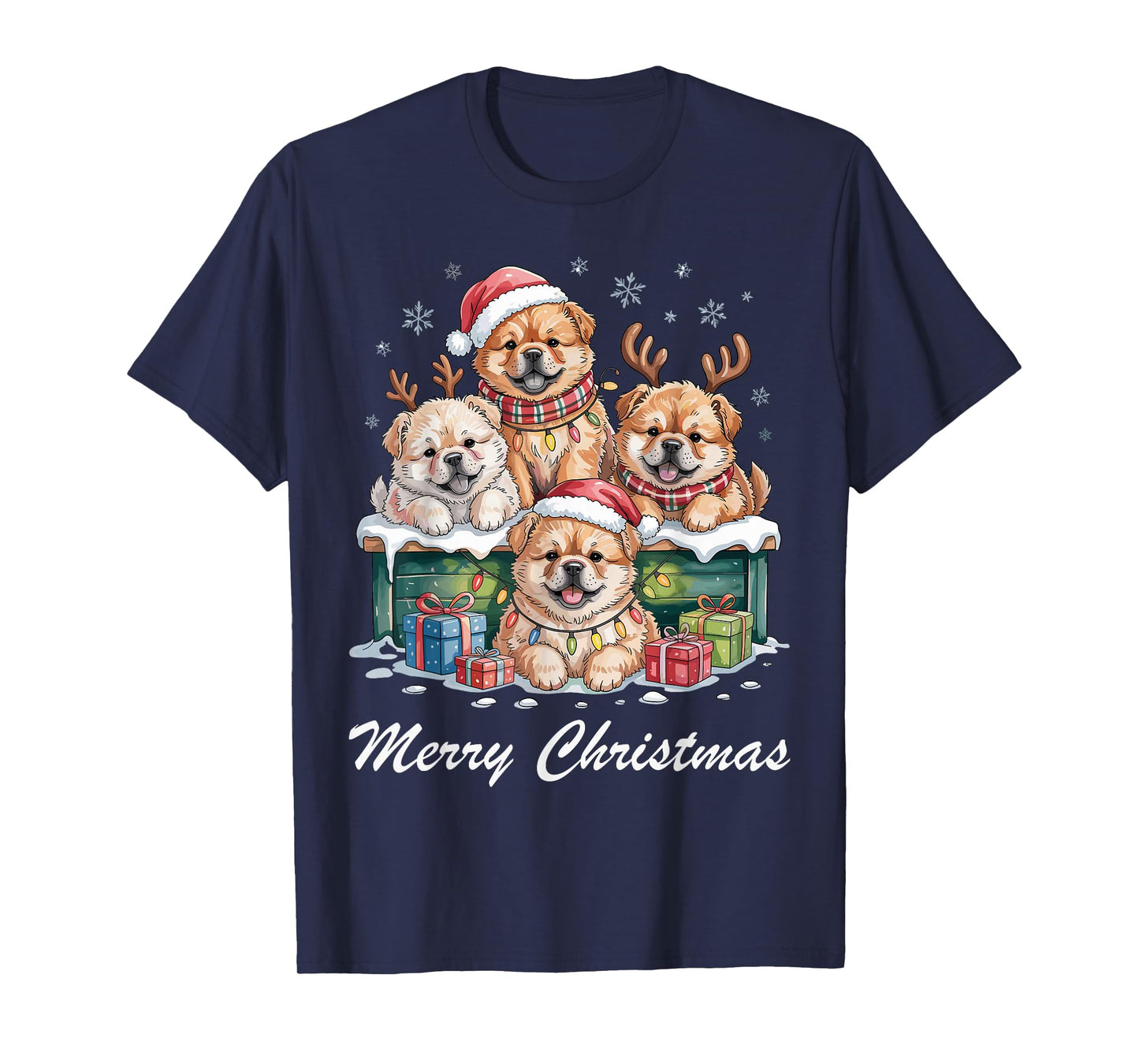 Chow Chow Merry Christmas Funny Dog Lovers Holiday Pajama T-Shirt