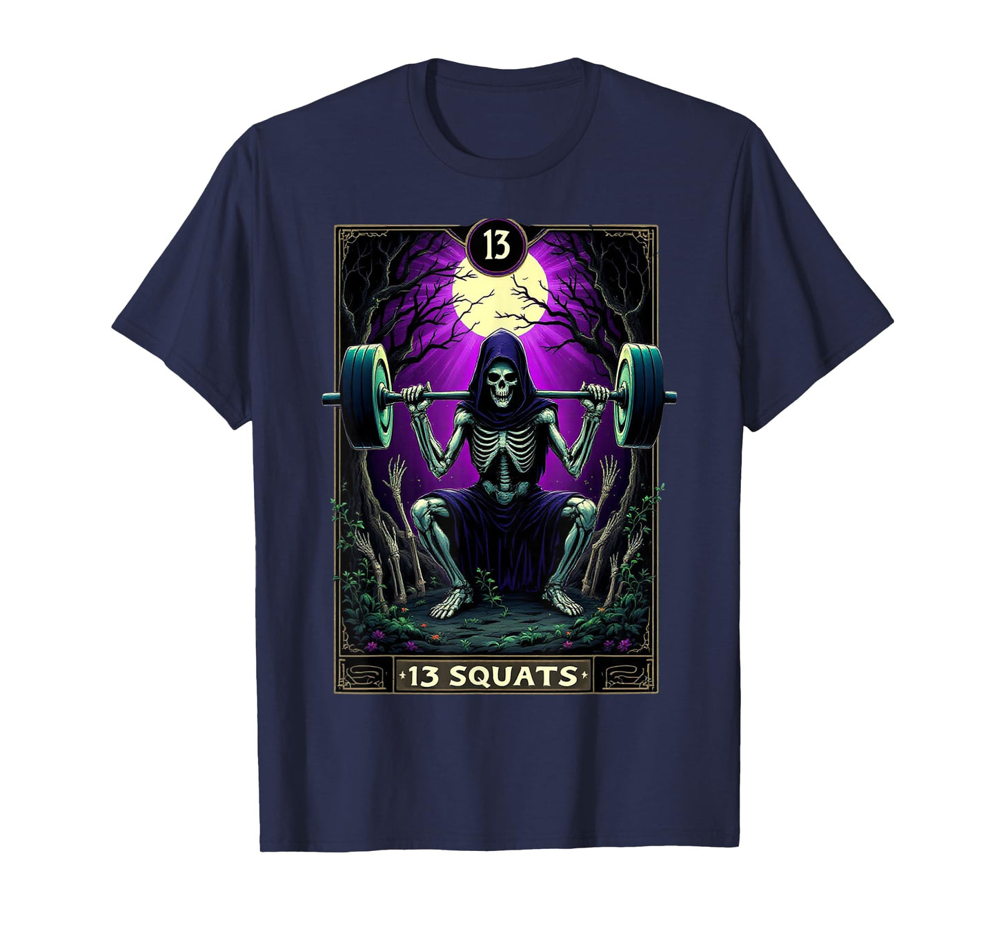 Funny Tarot Card Squats Gym Occult Workout Fitness T-Shirt