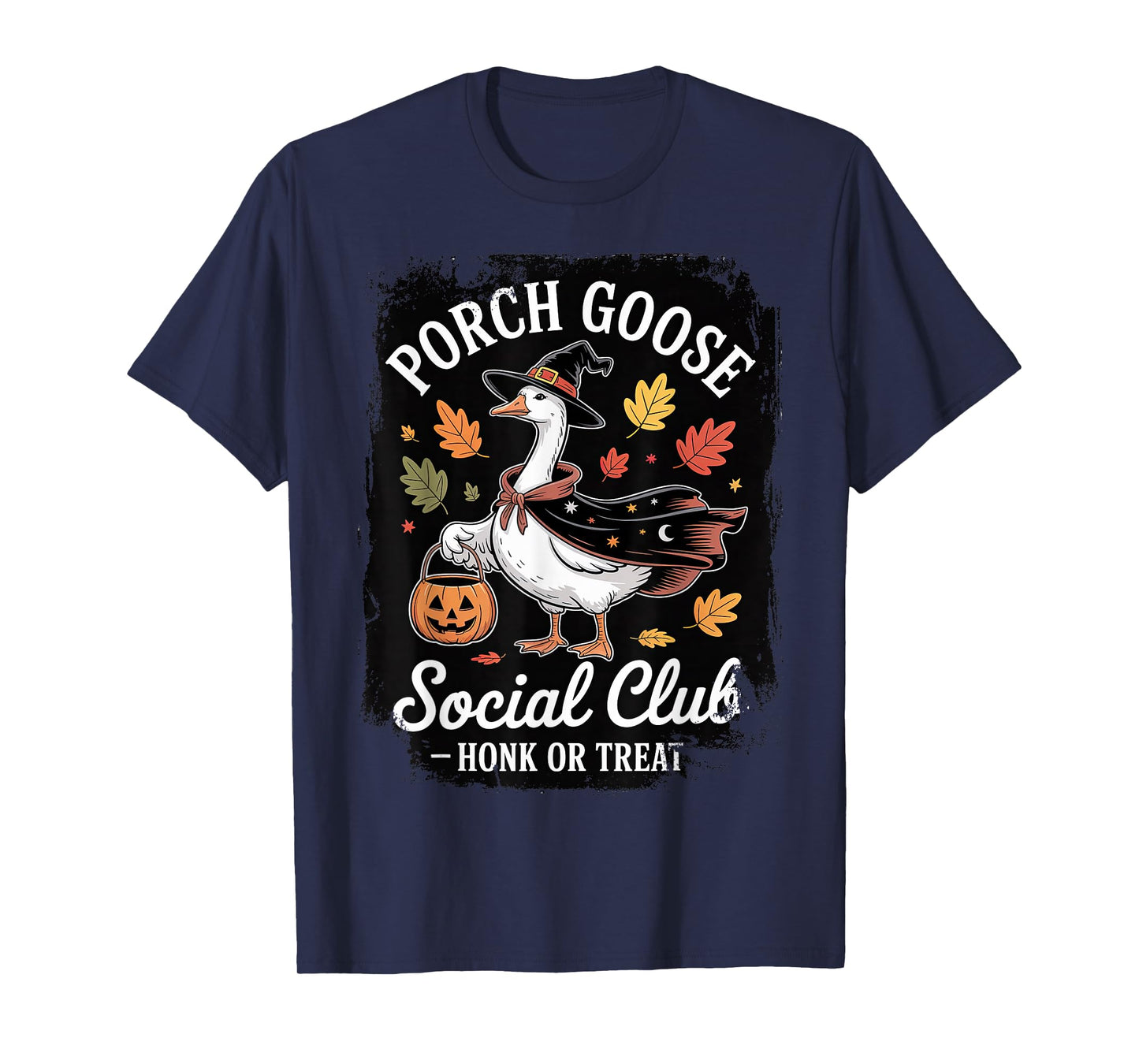Porch Goose Social Club Honk or Treat Funny Halloween T-Shirt