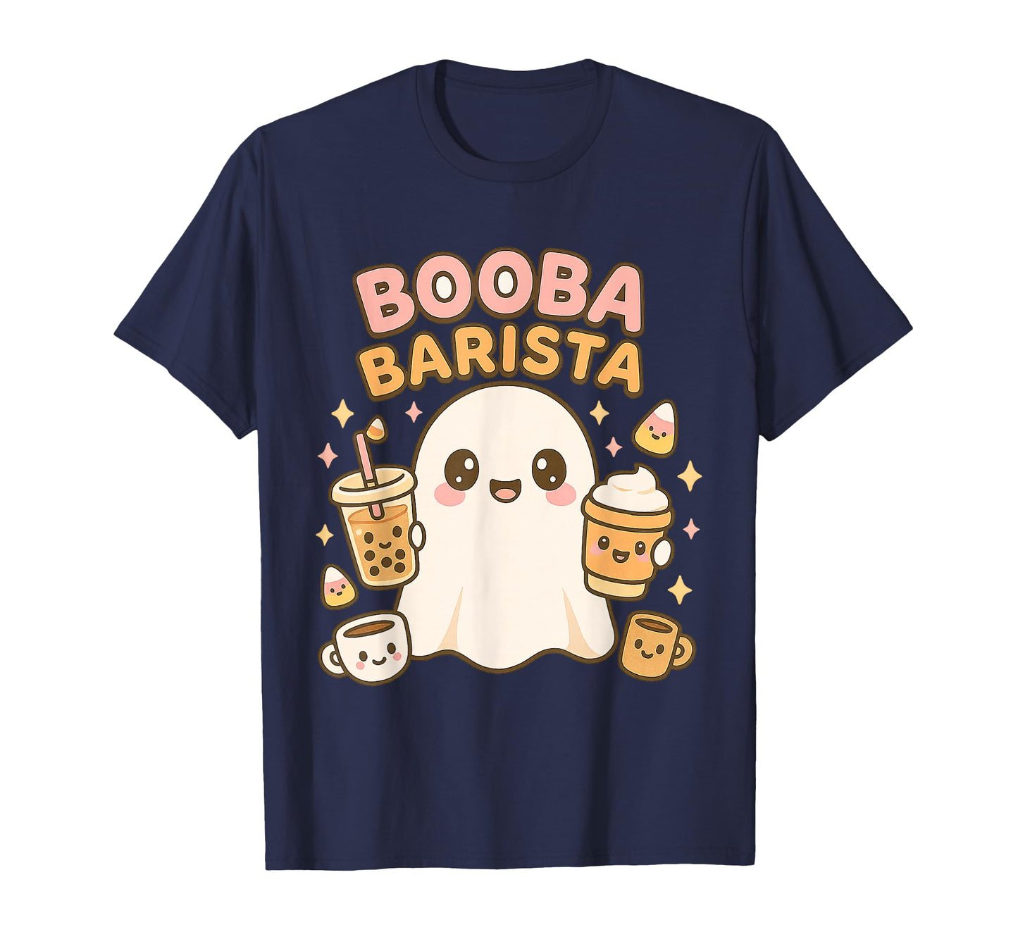 Boorista Barista Ghost Coffee Halloween Spooky Season Funny T-Shirt